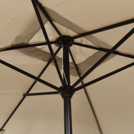 Umbrelă de soare exterior, stâlp metalic, gri taupe, 300x200 cm - Img 5