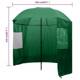 Umbrelă pentru pescuit, 240 x 210 cm, verde - Img 8