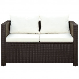 vidaXL 11 piese Set mobilier de grădină, maro, poliratan - Img 3