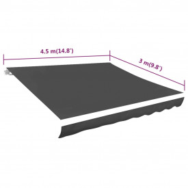 vidaXL Acoperiș de copertină din pânză, antracit, 436 x 296 cm - Img 5