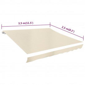 vidaXL Acoperiș de copertină din pânză, crem, 336 x 246 cm - Img 4