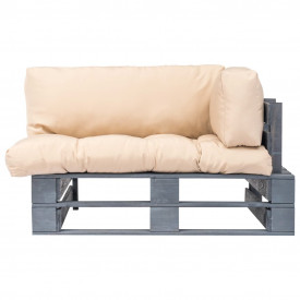 vidaXL Canapea de grădină din paleți, perne nisipii, lemn de pin FSC - Img 2