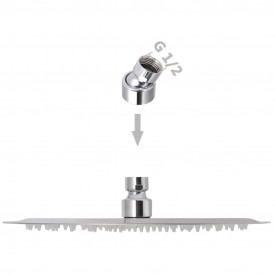 vidaXL Cap de duș tip ploaie, 2 buc., Ø 25 cm, oțel inoxidabil - Img 6