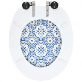 vidaXL Capac WC cu închidere silențioasă, MDF, design porțelan - Img 5