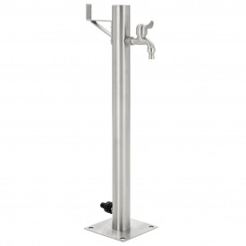 vidaXL Coloană de apă de grădină, 65 cm, oțel inoxidabil, rotund - Img 1