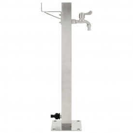 vidaXL Coloană de apă de grădină, pătrat, 65 cm, oțel inoxidabil - Img 2