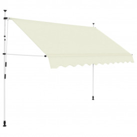 vidaXL Copertină retractabilă, acționare manuală, 250 cm, crem
