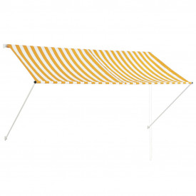 vidaXL Copertină retractabilă, galben și alb, 250 x 150 cm - Img 2