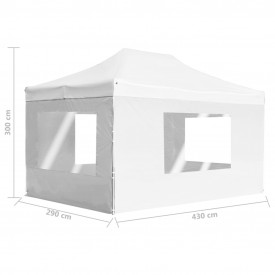vidaXL Cort de petrecere pliabil cu pereți, alb, 4,5 x 3 m, aluminiu - Img 11