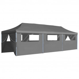 vidaXL Cort petrecere pliabil cu 8 pereți laterali, antracit, 3 x 9 m - Img 2