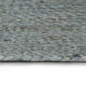 vidaXL Covor manual, verde măsliniu, 120 cm, iută, rotund - Img 3