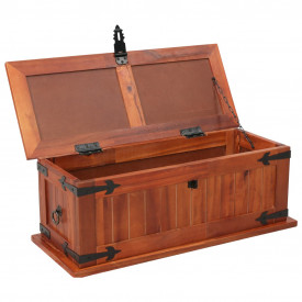 vidaXL Cufăr de depozitare, 60 x 25 x 22 cm, lemn masiv de salcâm - Img 4