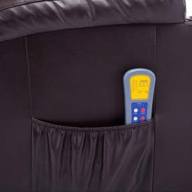 vidaXL Fotoliu de masaj electric rabatabil, piele artificială, maro - Img 11