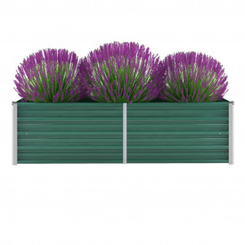 vidaXL Jardinieră de grădină, oțel galvanizat, 160 x 40 x 45 cm, verde
