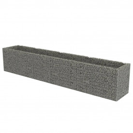 vidaXL Jardinieră gabion, oțel galvanizat, 540 x 90 x 100 cm - Img 2