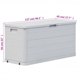 vidaXL Ladă de depozitare pentru grădină, 280 L, gri deschis - Img 10