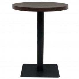 vidaXL Masă bistro, MDF și oțel, rotundă, 60x75 cm, Cenușiu închis - Img 3