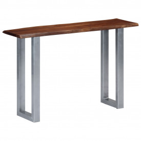 vidaXL Masă consolă, 115x35x76 cm, lemn masiv de acacia și fier - Img 9