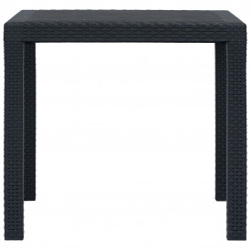 vidaXL Masă de grădină, antracit, 79x79x72 cm, plastic, aspect ratan - Img 2
