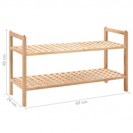 vidaXL Pantofar din lemn solid de nuc, 69 x 26 x 40 cm - Img 6