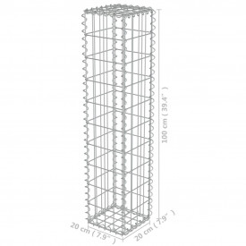 vidaXL Perete gabion cu capace, oțel galvanizat, 20x20x100 cm - Img 5