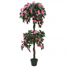 vidaXL Plantă artificială Rododendron cu ghiveci 310 cm Verde și roz - Img 1