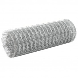 vidaXL Plasă de sârmă, argintiu, 10 x 0,5 m, oțel galvanizat, pătrat