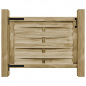 vidaXL Poartă de grădină verde 100x75 cm lemn de pin tratat FSC - Img 2