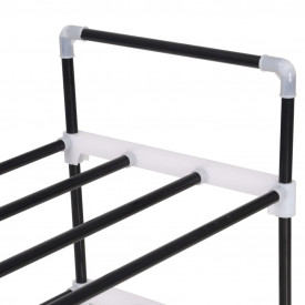 vidaXL Raft încălțăminte cu 7 etajere din metal și plastic Negru - Img 4