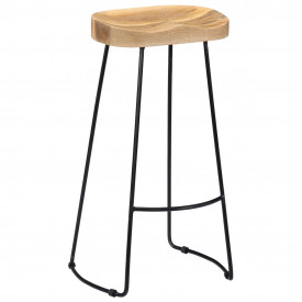 vidaXL Scaune de bar Gavin, 2 buc., 45x40x78 cm, lemn masiv de mango - Img 10