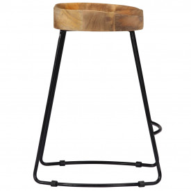 vidaXL Scaune de bar Gavin, 2 buc., 46x38x52 cm, lemn masiv de mango - Img 5