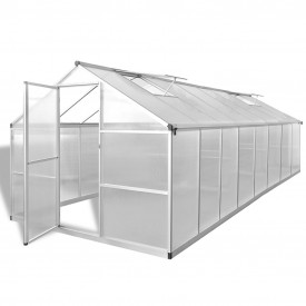 vidaXL Seră, 481 x 250 x 195 cm, aluminiu, 23,44 m³