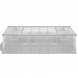vidaXL Seră, 481 x 250 x 195 cm, aluminiu, 23,44 m³ - Img 3