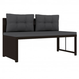 vidaXL Set mobilier de exterior, 10 piese, poliratan, maro și alb - Img 6