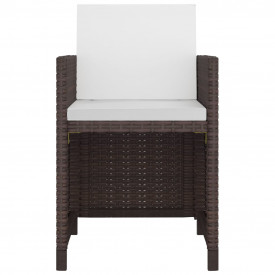 vidaXL Set mobilier de exterior, 13 piese, poliratan, maro - Img 4