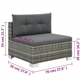 vidaXL Set mobilier de exterior, 28 piese, poliratan, gri - Img 8