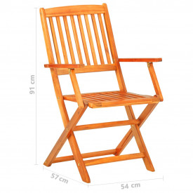 vidaXL Set mobilier de exterior, 5 piese, lemn masiv de acacia - Img 7