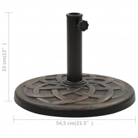 vidaXL Suport umbrelă de soare, bronz, 19 kg, polirășină, rotund - Img 6