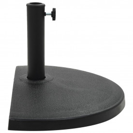 vidaXL Suport umbrelă de soare, negru, 15 kg, polirășină, semi-rotund - Img 2