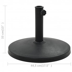 vidaXL Suport umbrelă de soare rotund, negru, 10 kg, polirășină - Img 6