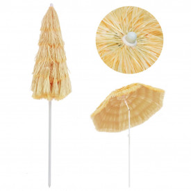 vidaXL Umbrelă de plajă, natural, 180 cm, stil hawaiian - Img 3