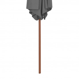 vidaXL Umbrelă de soare de exterior, stâlp din lemn, antracit, 270 cm - Img 4