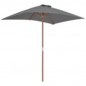 vidaXL Umbrelă de soare, exterior, stâlp lemn, 150x200 cm, antracit - Img 4