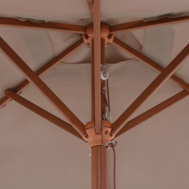 vidaXL Umbrelă de soare, exterior, stâlp lemn, 150x200 cm, gri taupe - Img 7
