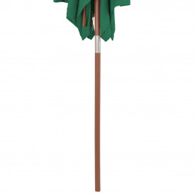 vidaXL Umbrelă de soare, exterior, stâlp lemn, 150x200 cm, verde - Img 6