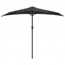 vidaXL Umbrelă de soare semicerc tijă aluminiu antracit 270x135 cm - Img 3