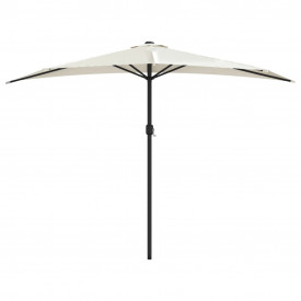 vidaXL Umbrelă de soare, semicerc, tijă aluminiu, nisipiu, 300x150 cm - Img 3