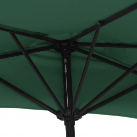 vidaXL Umbrelă de soare, semicerc, tijă aluminiu, verde, 270x135 cm - Img 6