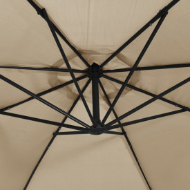 vidaXL Umbrelă suspendată cu LED și stâlp de oțel, gri taupe, 300 cm - Img 8