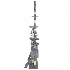 Ansamblu pisici cu funie sisal, 230-250cm, imprimeu lăbuțe, gri - Img 4